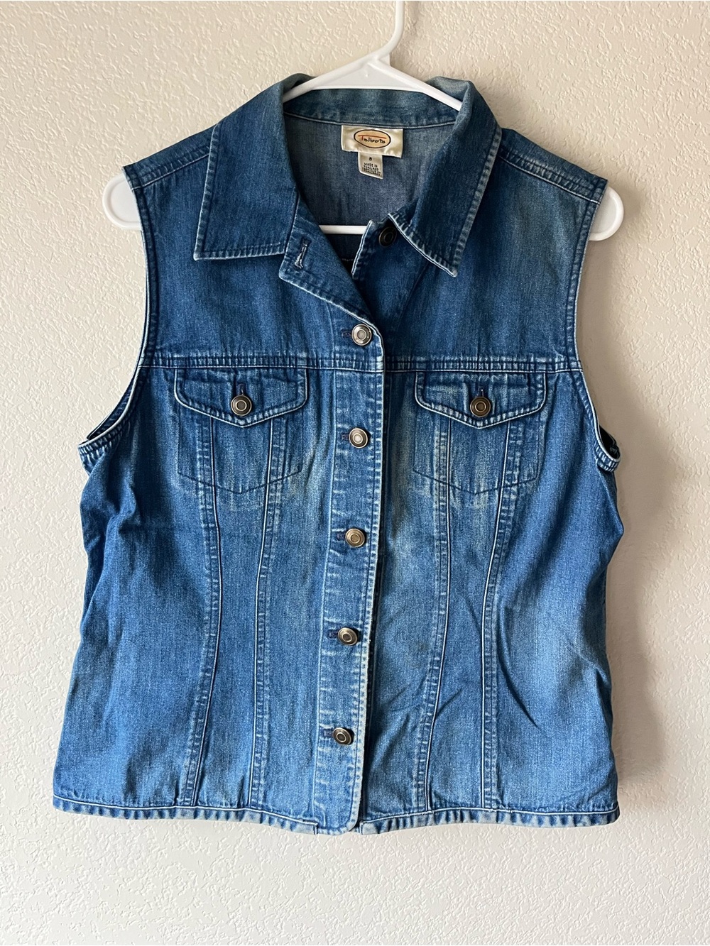 Western Chic Corset Style Denim Sleeveless Vest with Button Front
